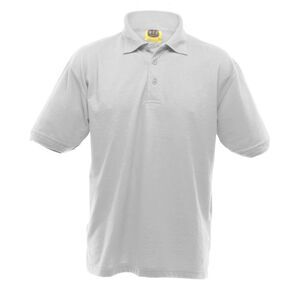 UCC 50/50 Mens Heavweight Plain Pique Polo Shirt / White